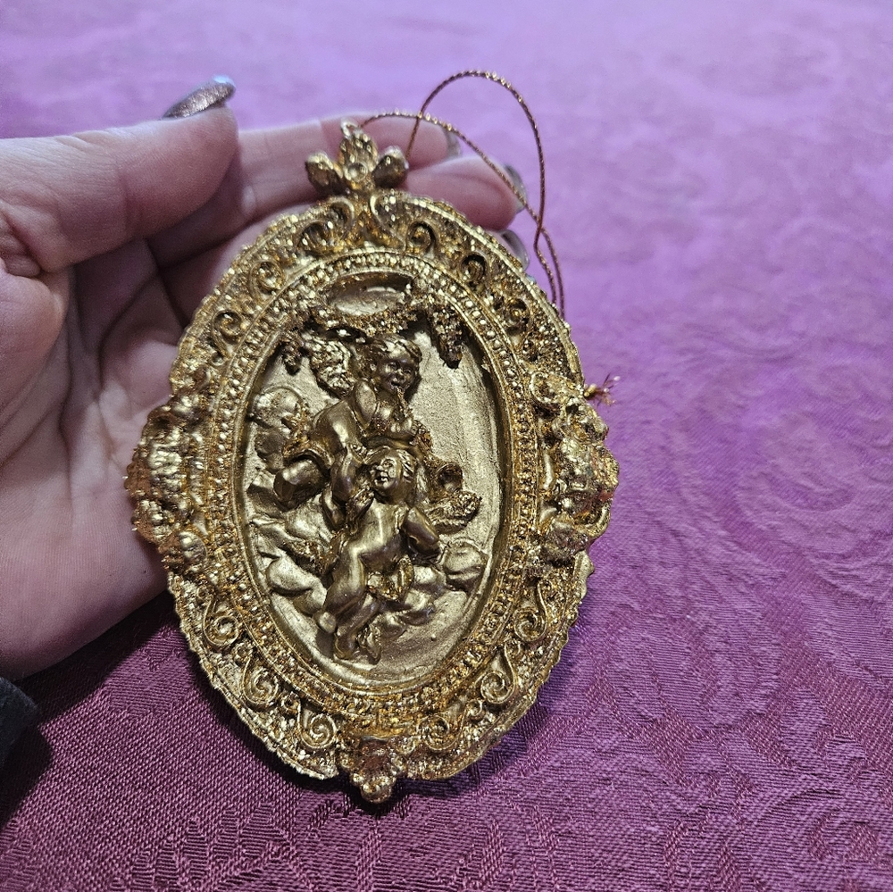 VINTAGE 60's HANDMADE CHERUB CHRISTMAS ORNAMENT
